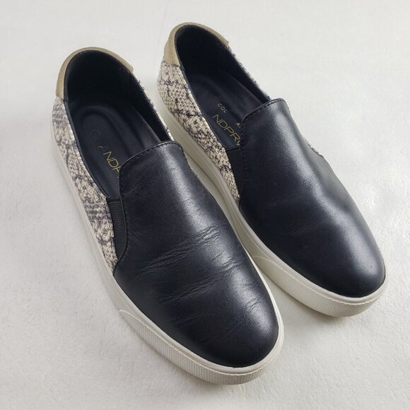 Cole Haan Grandpro Spectator Sneaker Womens 6.5 Black Leather Slip On Snake Shoe - Picture 1 of 10